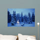 Spruce Tree In Forest With Christmas Lights Ak Winter Wall Mural