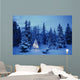Spruce Tree In Forest With Christmas Lights Ak Winter Wall Mural