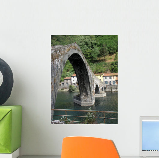 Ponte Della Maddalena Across the Serchio Tuscanyl Wall Mural