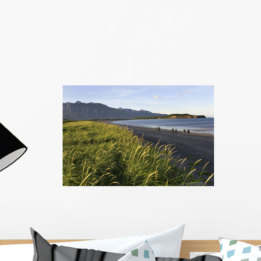 Tourists View Hallo Bay Near The Mouth Of Big River With Yak Peak Wall Mural