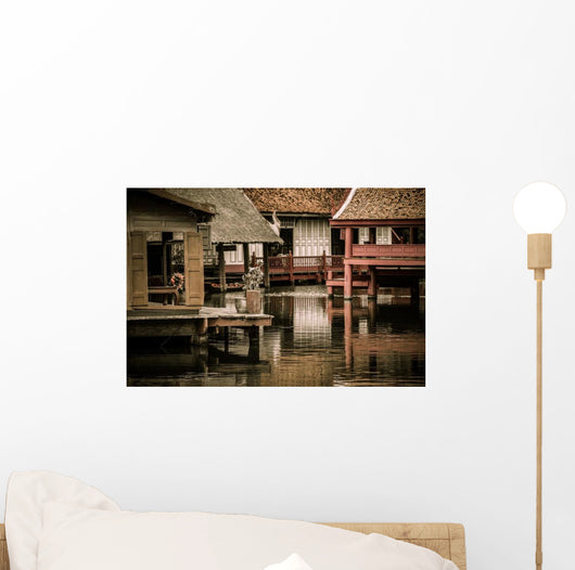 Peaceful Thai Floating Architecture Wall Decal