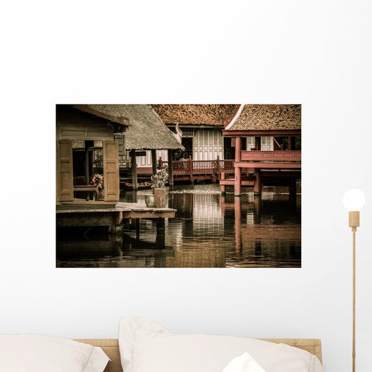 Peaceful Thai Floating Architecture Wall Decal