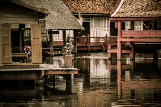 Peaceful Thai Floating Architecture Wall Decal