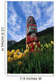 Totem Pole with Tulips Wall Decal