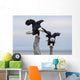 Two Bald Eagles Perched On Driftwood Near Homer Wall Mural
