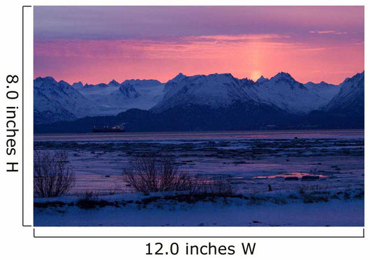 View Of Sunrise Over Mountains Across Kachemak Bay Near Homer Wall Mural