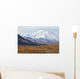Three Caribou Run Thru The Tundra With Mt Mckinley Looming Wall Mural