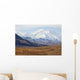 Three Caribou Run Thru The Tundra With Mt Mckinley Looming Wall Mural