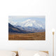 Three Caribou Run Thru The Tundra With Mt Mckinley Looming Wall Mural