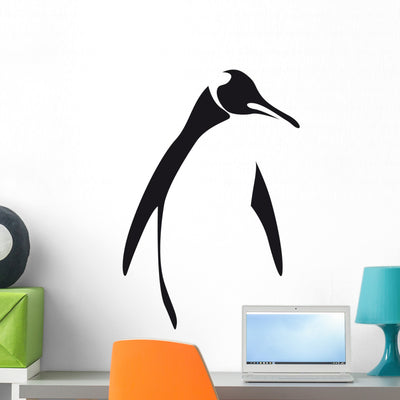 Simple Penguin Wall Decal shown on a wall