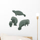 Cute Manatee Family Wall Decal Sticker Set