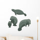 Cute Manatee Family Wall Decal Sticker Set