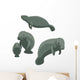 Cute Manatee Family Wall Decal Sticker Set