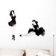 Two Girls Dancers Wall Decal Sticker Set