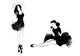 Two Girls Dancers Wall Decal Sticker Set