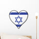 bottone cuore israeliano- israel button heart flag Wall Decal