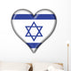 bottone cuore israeliano- israel button heart flag Wall Decal