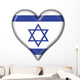 bottone cuore israeliano- israel button heart flag Wall Decal