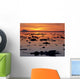 Scattered Ice On Turnagain Arm With Sun Setting Behind Mt Redoubt Wall Mural