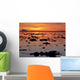 Scattered Ice On Turnagain Arm With Sun Setting Behind Mt Redoubt Wall Mural