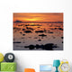 Scattered Ice On Turnagain Arm With Sun Setting Behind Mt Redoubt Wall Mural