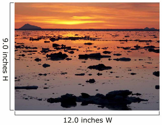 Scattered Ice On Turnagain Arm With Sun Setting Behind Mt Redoubt Wall Mural