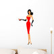 Woman Evening Dress with Wall Mural