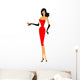 Woman Evening Dress with Wall Mural