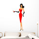 Woman Evening Dress with Wall Mural