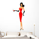 Woman Evening Dress with Wall Mural