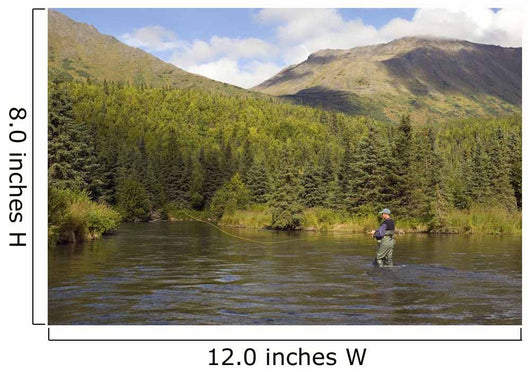 Fly Fisherman Casting for Wall Decal