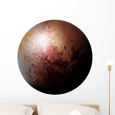 Dwarf Planet Pluto Wall Decal shown on a wall