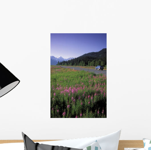 Autombiles On Seward Highway In Kenai Mtns Kp Ak Summer Wall Mural