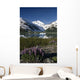 Mountain Reflecting In Portage Lake W/Lupine Sc Ak Wall Mural
