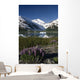Mountain Reflecting In Portage Lake W/Lupine Sc Ak Wall Mural