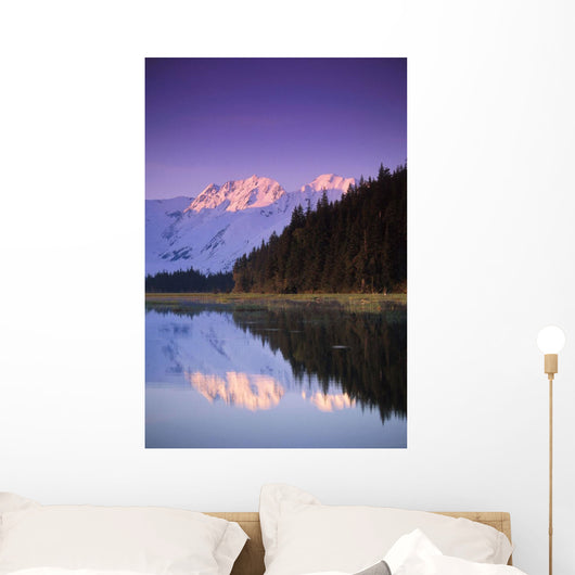 Kenai Mtns Reflected In Lake Southcentral Ak Summer Scenic Wall Mural