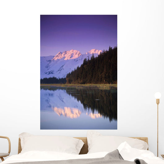 Kenai Mtns Reflected In Lake Southcentral Ak Summer Scenic Wall Mural