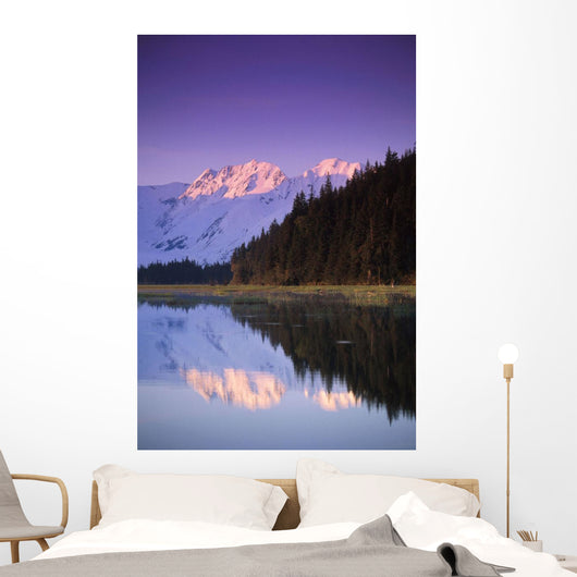 Kenai Mtns Reflected In Lake Southcentral Ak Summer Scenic Wall Mural
