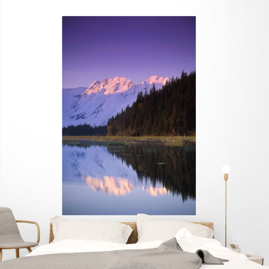 Kenai Mtns Reflected In Lake Southcentral Ak Summer Scenic Wall Mural