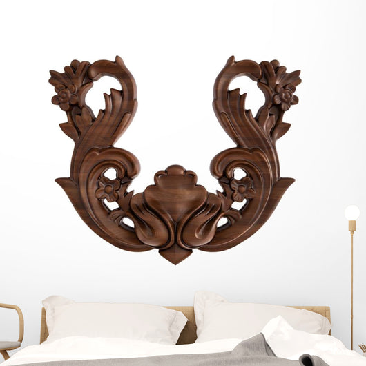 Brown Filigree Ornament Wall Decal