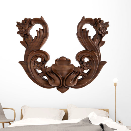 Brown Filigree Ornament Wall Decal