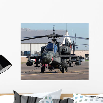 Military Helciopters shown on a wall