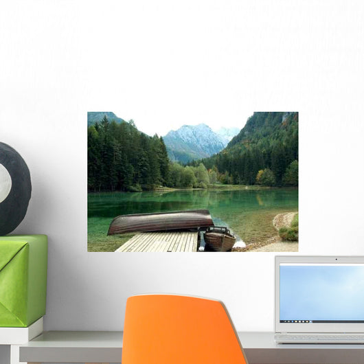 Lake and Wooden Boats Wall Decal