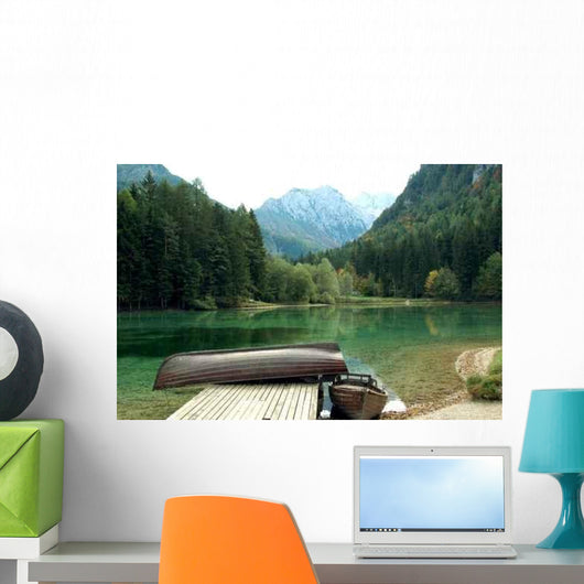 Lake and Wooden Boats Wall Decal