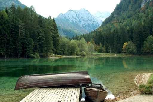 Lake and Wooden Boats Wall Decal