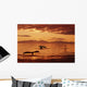 Humpback Whale Tails At Sunset Se Digital Composite Wall Mural