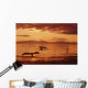 Humpback Whale Tails At Sunset Se Digital Composite Wall Mural