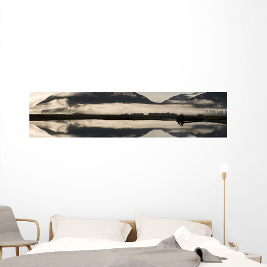 Fog And Mist Hang Over Mendenhall Wetlands & Mendenhall River Wall Mural