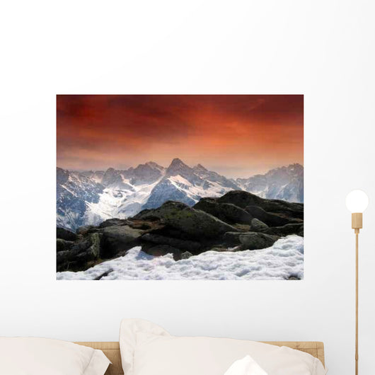 Red Sky Alps Wall Decal