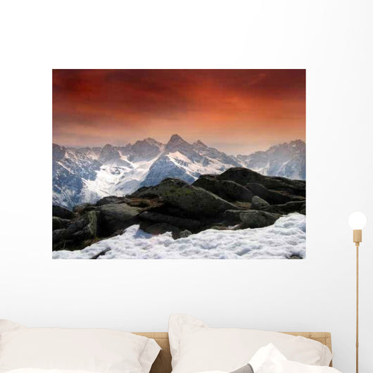 Red Sky Alps Wall Decal